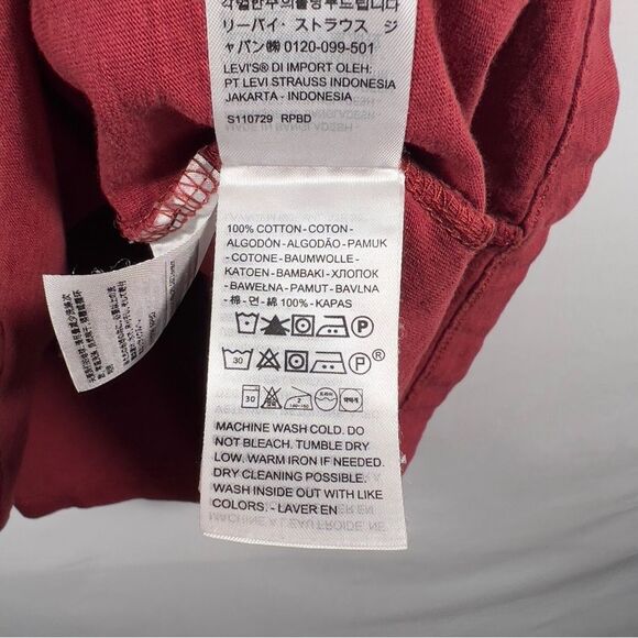 Levi's Men's Short Sleeve Red Tee 0712 - Picture 5 of 7